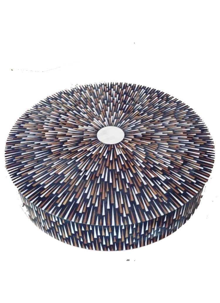 Bone Inlay Round Coffee Table