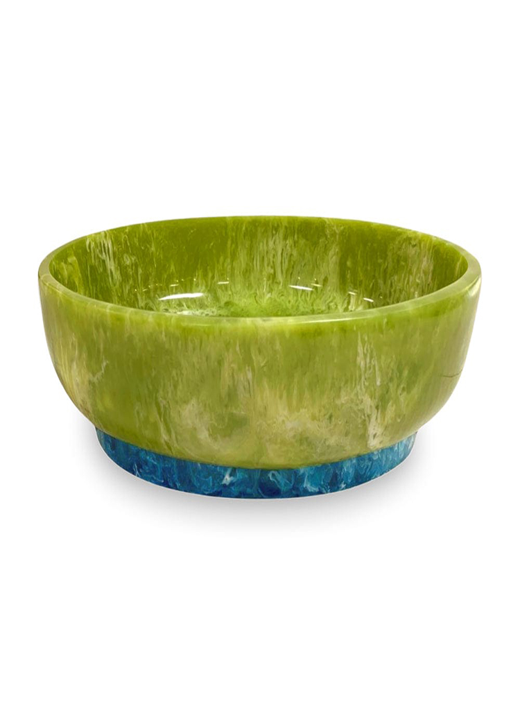 Handcrafted Resin Decorative Green Bowl