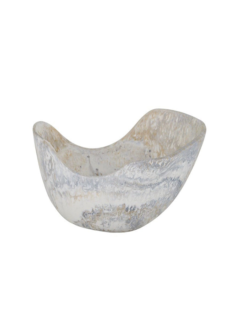 Handcrafted Resin Decorative White Bowl