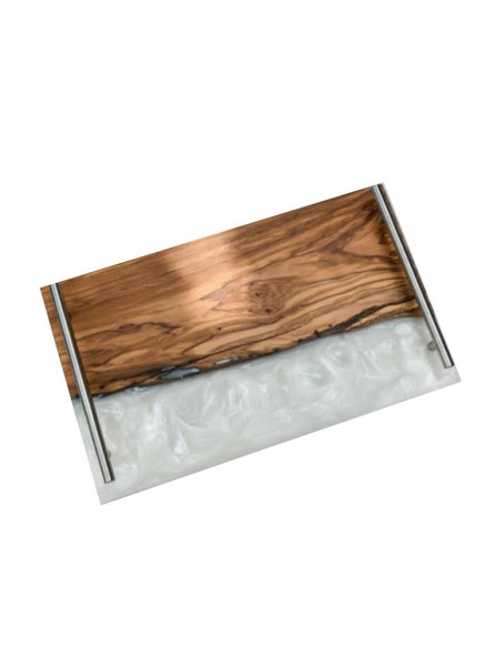 Tray Wood and Resin with glossy finishing